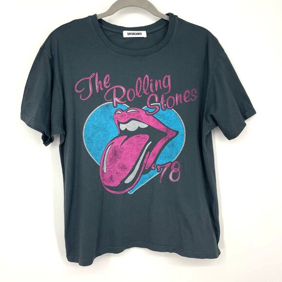 Daydreamer Rolling Stones 78 Ticket Boyfriend Tee Small Vintage Black - Picture 8 of 8